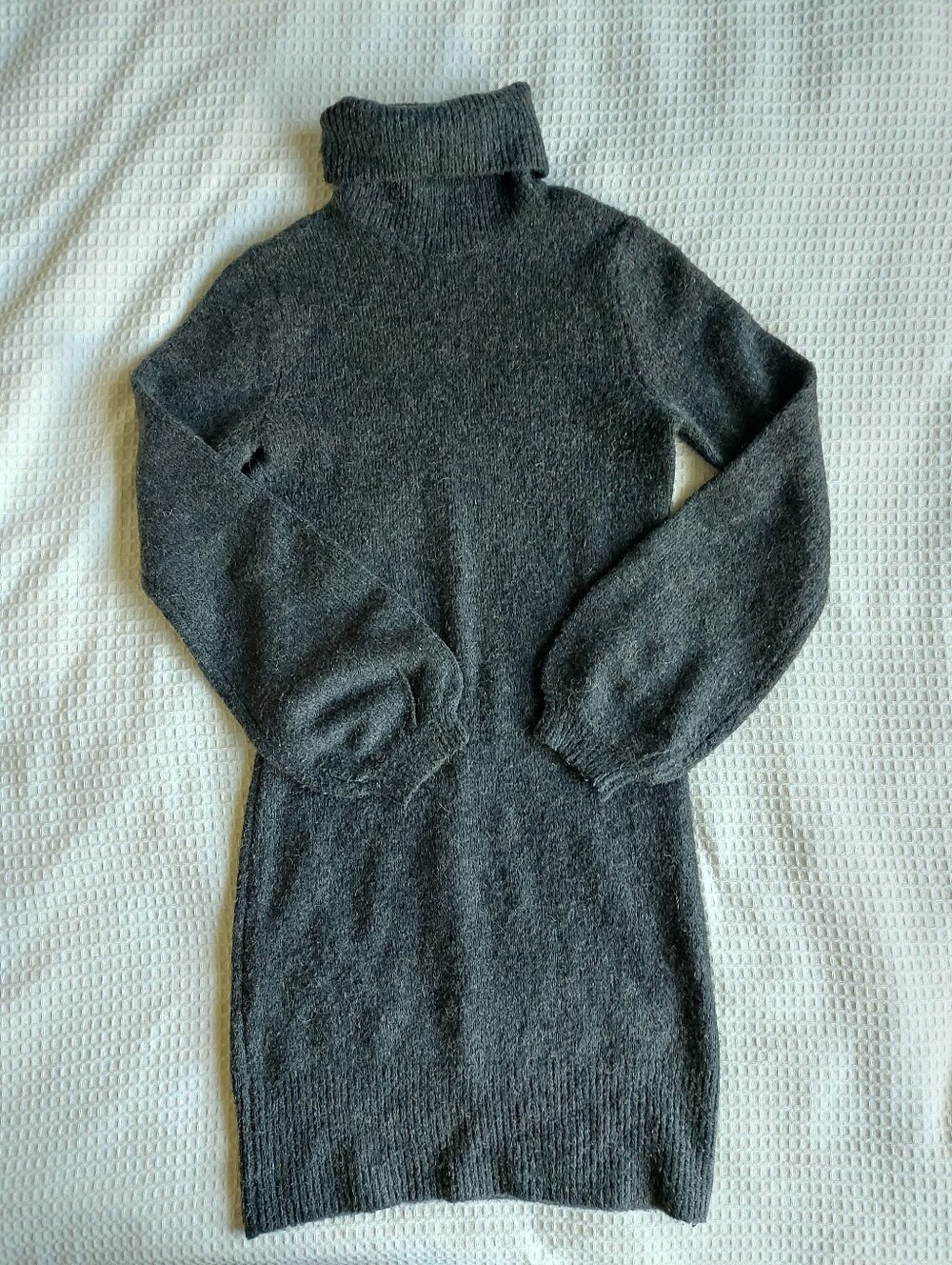 Charcoal Gray Turtleneck Sweater Dress